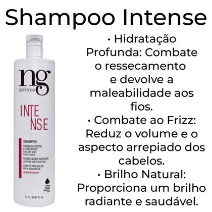 Imagem de Ng De France Shampoo Hidratante Intense 1L + Condicionador Matizador Loiros Grisalhos Silver Blond 1L+ Máscara Intense Cabelos Secos e com Frizz