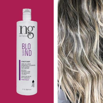 Imagem de Ng De France Shampoo Hidratante Intense 1L + Condicionador Matizador Loiros Grisalhos Silver Blond 1L+ Máscara Intense Cabelos Secos e com Frizz