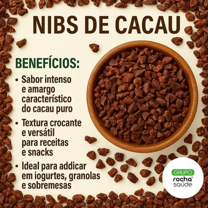 Imagem de Nibs de Cacau 100g  Crocância Intensa e Sabor Autêntico do Cacau Puro