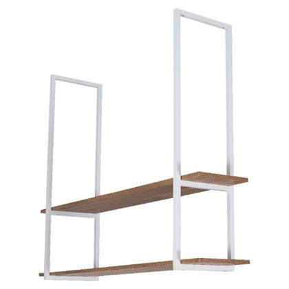 Imagem de Nicho Branco Prateleira Suspensa Teto Cozinha Madeirado 80cm