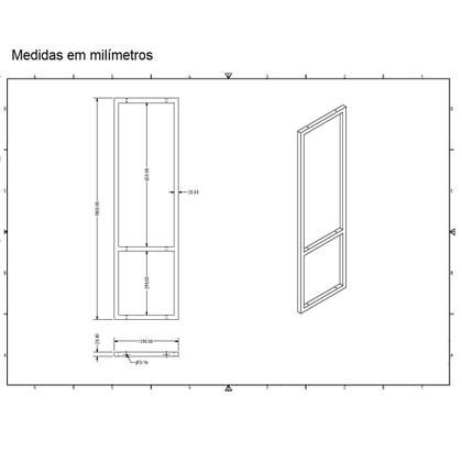 Imagem de Nicho Branco Prateleira Suspensa Teto Sala Preta 80cm