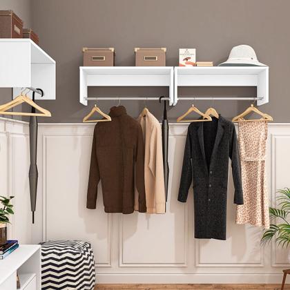 Imagem de Nicho Cabideiro Suspenso Berlim Branco - Lumil Móveis