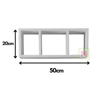 Imagem de Nicho com Divisórias, MDF Branco Suspenso com 50cm - Cozinha, Banheiro, Quarto, Sala, Quarto infantil