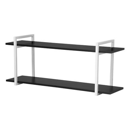 Imagem de Nicho Cozinha Branco Com Prateleiras Preto 120cm