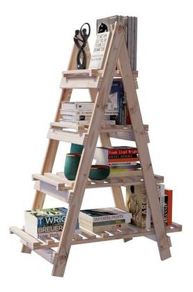 Imagem de Nicho De Chão Para Banheiro Madeira Crua c/ 4 Prateleiras