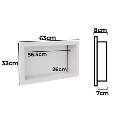 Imagem de Nicho De Parede Para Banheiro Embutir 30x60 Branco Metasul