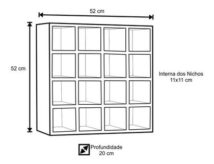 Imagem de Nicho De Parede Porta Toalha Com 16 Divisões Para Salão  De Beleza Leartam Móveis