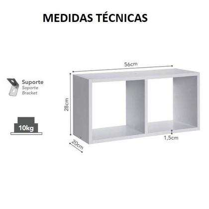 Imagem de Nicho De Parede Prateleira Duplo Decorativo Várias Cores