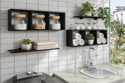 Imagem de Nicho De Parede Prateleira Duplo Decorativo Várias Cores