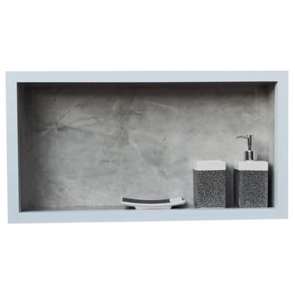 Imagem de Nicho de Porcelanato Cinza Pulpis Para Banheiro 62x32CM