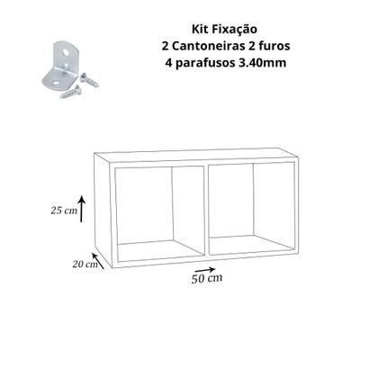 Imagem de Nicho Duplo 50x25x20 Cm Em Mdf Madeirado F031