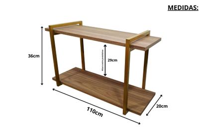 Imagem de Nicho Duplo Metalon 110x20 Dourado Metalico 02