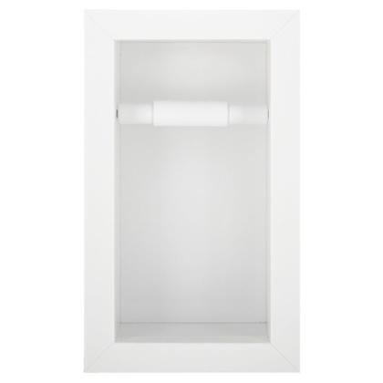 Imagem de Nicho Em Porcelanato Com Prateleira De Vidro Para Banheiro E Porta Papel Higiênico - Kit com 2 Peças   (Branco)