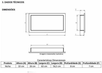 Imagem de Nicho embutir 30x60 preto vulcano matte