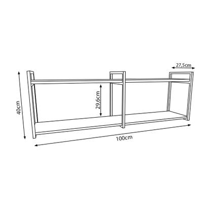 Imagem de Nicho Industrial 2 Prateleiras Grécia Ferro Cobre Tampo Amêndoa 100cm 