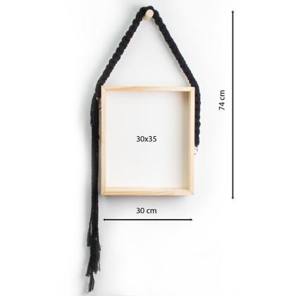 Imagem de  Nicho Macramê Preto  30 X 35 Cm Retangular