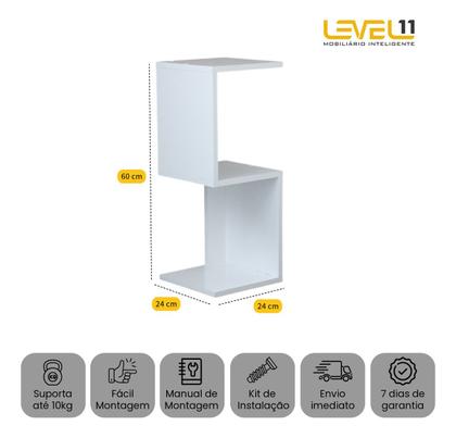 Imagem de Nicho Mesa Cabeceira S 24x24x60 Quarto Decoração - Branco