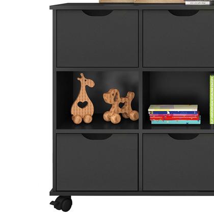 Imagem de Nicho Organizador c/ 6 Gavetas com Rodízio Roterdã Q01 - Doce Sonho Móveis