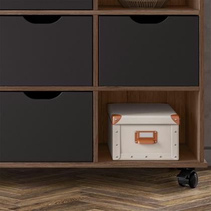 Imagem de Nicho Organizador c/ 6 Gavetas com Rodízio Roterdã Q01 - Doce Sonho Móveis