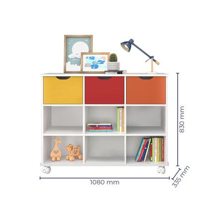 Imagem de Nicho Organizador com 3 gavetas color e rodízios - Qmovi