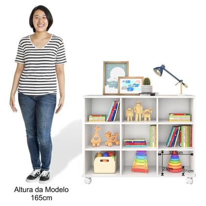 Imagem de Nicho Organizador Com Rodízios Toys 9 Gavetas Q01 Branco/preto - Mpozenato