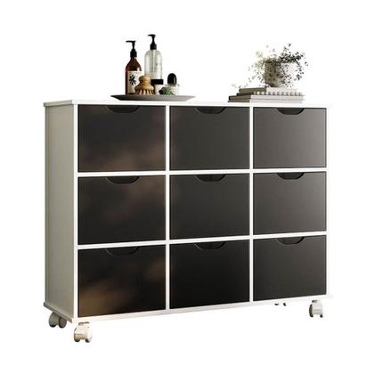 Imagem de Nicho Organizador Com Rodízios Toys 9 Gavetas Q01 Branco/preto - Mpozenato