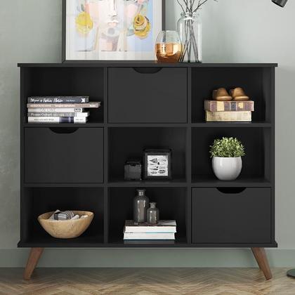 Imagem de Nicho Organizador Retrô 1478 com 3Gavetas Preto - Qmovi