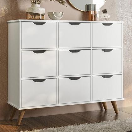Imagem de Nicho Organizador Retrô 1478 com 9Gavetas Branco - Qmovi