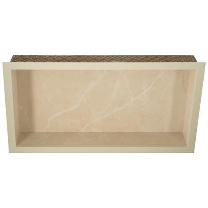 Imagem de Nicho Para Banheiro Em Porcelanato E Porta Papel Higiênico Duplo - Kit com 2 peças (Bege)