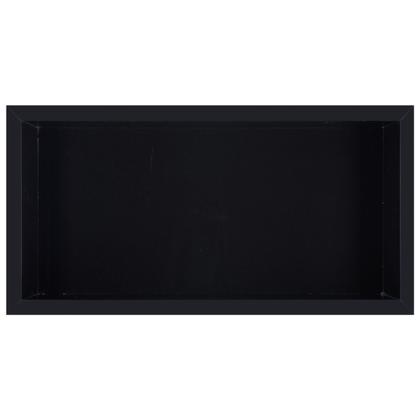 Imagem de Nicho Para Banheiro Em Porcelanato Polido Porta Shampoo Sabonete Organizador (Preto Absoluto 60cm)