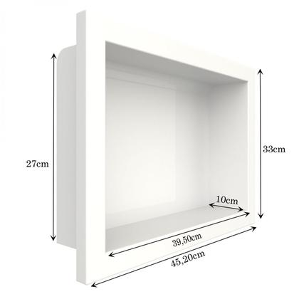 Imagem de Nicho para Banheiro Mármore Sintético 45,2x10x33cm Branco