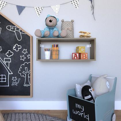 Imagem de Nicho para Quarto Infantil 60x16cm Bege/Carvalho Mel