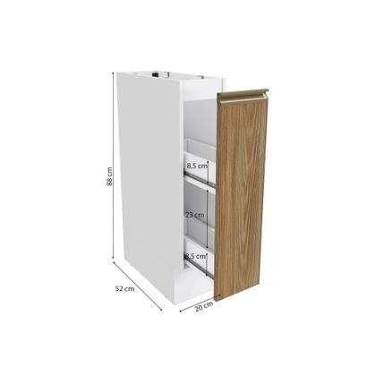 Nicho Porta Condimentos Celeste Kappesberg 100% MDF Branco/Nogueira ...