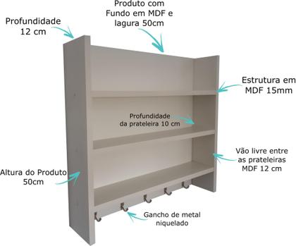 Imagem de Nicho Porta Temperos Em Mdf Com Suporte P/ Guardanapo Pano Prato