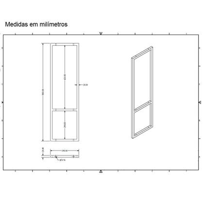 Imagem de Nicho Preto Prateleira Suspensa Teto Sala Madeirado 100cm