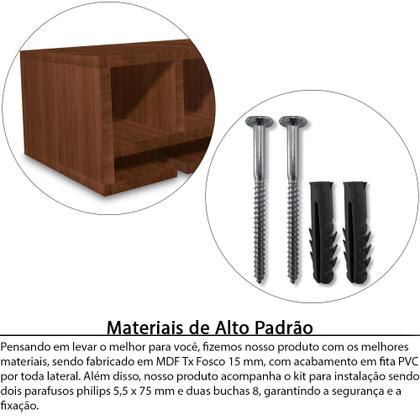 Imagem de Nicho Suporte Garrafeiro Adega Garrafa Vinho E Taças De Parede Em MDF