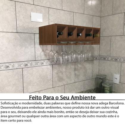 Imagem de Nicho Suporte Garrafeiro Adega Garrafa Vinho E Taças De Parede Em MDF