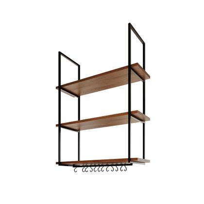 Imagem de Nicho Suspenso para Divisória Apartamento Denver 80cm - Preto/freijó