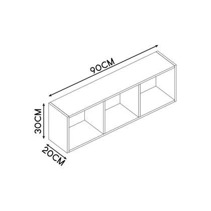 Imagem de Nicho Triplo Decorativo Resistente Sala Quarto Livros Mdf Moderno