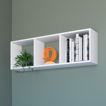 Imagem de Nicho Triplo Decorativo Resistente Sala Quarto Livros Mdf Moderno