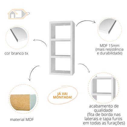 Imagem de Nicho Triplo Mesa Organizador Quarto Sala Banheiro 100% Mdf