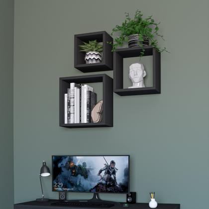 Imagem de Nichos Mdf Kit 3 Para Decoração Organização Quarto