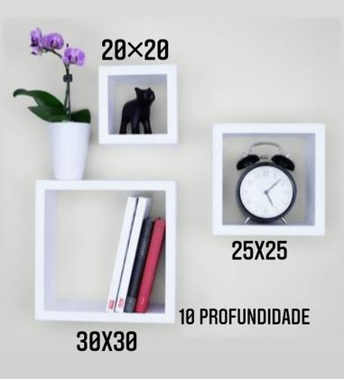 Imagem de Nichos Quadrado Mdf Para Quarto de Bebe e Decoração kit com 3