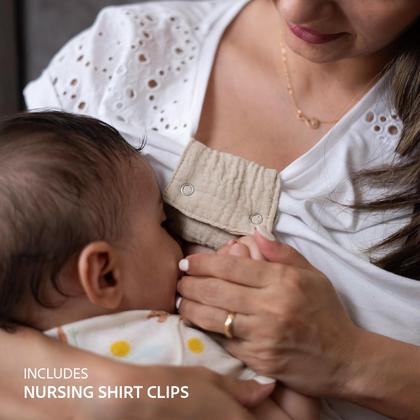 Imagem de Nilsa Cobertor Multifuncional 5 en 1 para Lactancia y Asiento de Auto 94x119 cm, Algodón Muselina