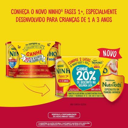 Imagem de Ninho Fases 1+ Fórmula Infantil 2 Latas 800g cada + 20% Desconto na Segunda Lata