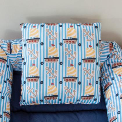 Imagem de Ninho Redutor com Almofada De Berço Para Bebê Menino Urso Navegador