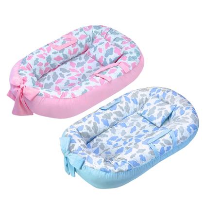 Imagem de Ninho Redutor de Berço Para Bebe Recem Nascido Capa Removivel com Zíper Com Alça 100% Algodão
