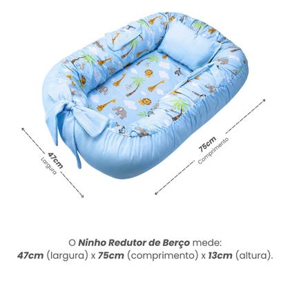 Imagem de Ninho Redutor de Berço Para Bebe Recem Nascido Capa Removivel com Zíper Com Alça 100% Algodão