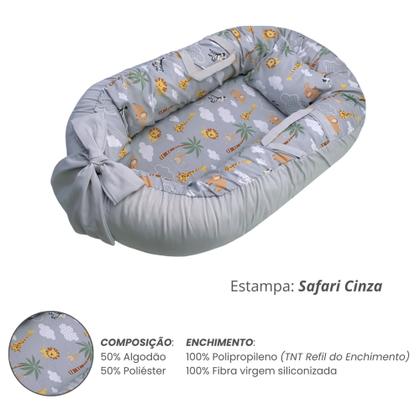 Imagem de Ninho Redutor de Berço Para Bebe Recem Nascido Capa Removivel com Zíper Com Alça 100% Algodão