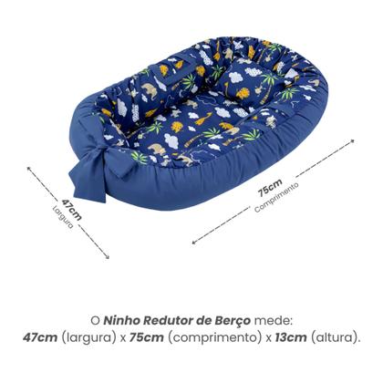 Imagem de Ninho Redutor de Berço Para Bebe Recem Nascido Capa Removivel com Zíper Com Alça 100% Algodão